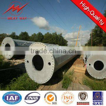 Polygonal Coating electric lighting poles with Cross Arm