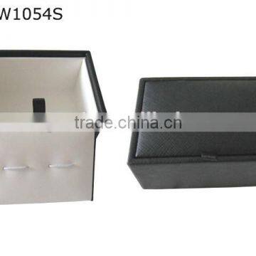 Trendy Quality Assured Leather Surface Wooden Jewelry Cufflink Box W1054S