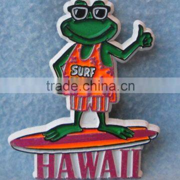 custom soft PVC shaped Hawaii Surf Frog Rubber Magnet, Souvenir, Travel, Refrigerator