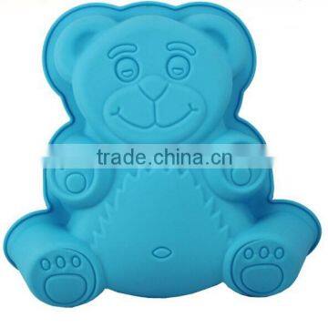 YangJiang factory manufature hot sale Fation Design bear shaped Silicone Cake Mold