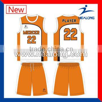 customized college yellow shorts new style basketball jersey