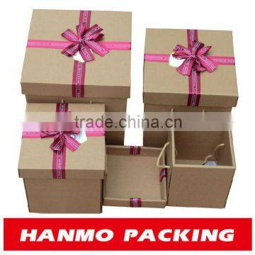 decorative recycled kraft paper gift boxes with bow