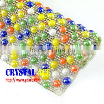 Factory Wholesale Heat Transfer Ceramic Rhinestone Mesh Sheet in Colors, Hot Fix Rhinestone Mesh Roll Trims for Decoration photo-2