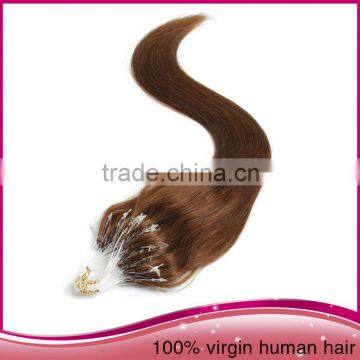 Cheap Micro Ring Loop Hair Extension Silky Straight Brazilian Raw Human Hair Loop Hair Weaving photo-3