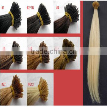 top selling and best quality remy indian i tip/pre-bonded i tip /remy human hair extension