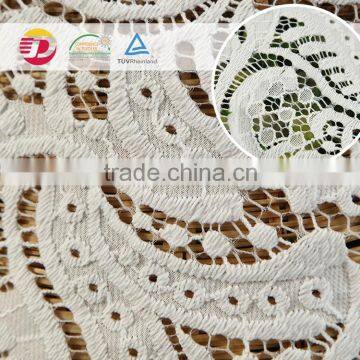 wholesale cheap c/n white luxury characteristic georgette lace fabric for bridal dress