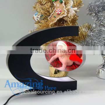 Novelty gift Funny Magnetic levitation floating photo frame with led light