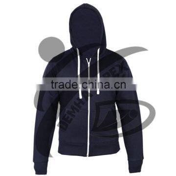 Plain navy blue Zipper hoodies hoodies