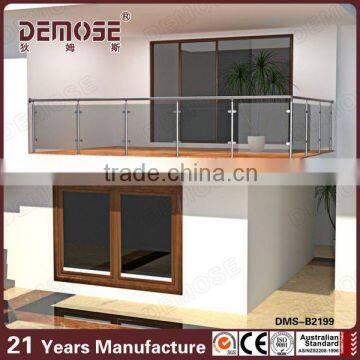 Demose interior staircase glass railing for beautiful home