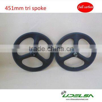 Good quality and price 3 spoke carbon wheel for 700c road bike