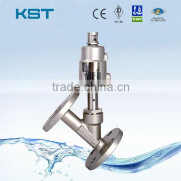 2000Y-J644F-16R Stainless Steel Flanged Pneumatic Angle Seat Valve