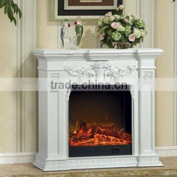 Modern Freestanding Carved Marble Fireplace