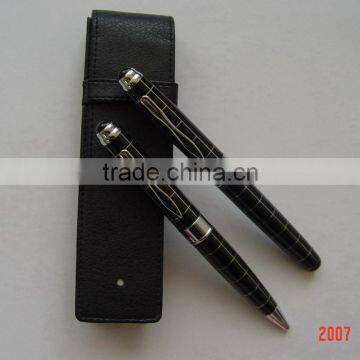 Metal Ball Pen and Roller Pen With PU Leather Gift Box