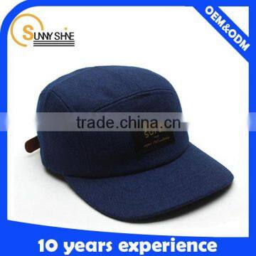 High Quality Wool Plain 5 Panel Cap and Hat Man photo-4
