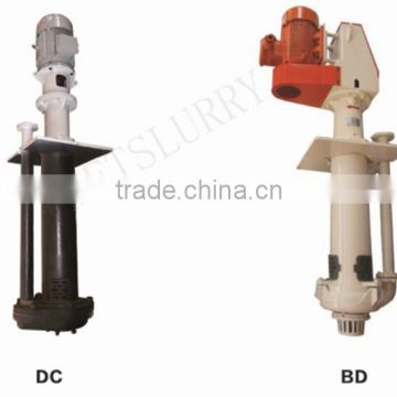 High efficiency metal or rubber slurries handing verticle sump pump