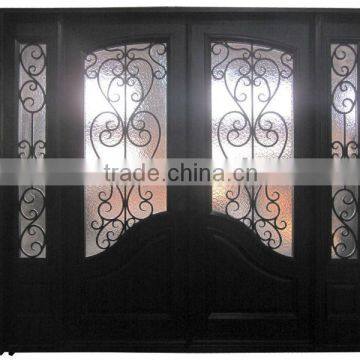 wrought iron wood door