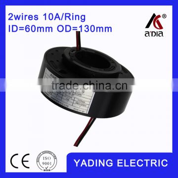 SRH60130-2p crane slip ring ID60mm. OD.130mm. 2Wires, 10A 22wires