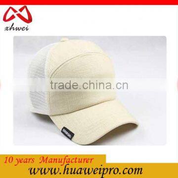 Alibaba china professional custom company logo design	caps linen men breathe freely mesh trucker cap