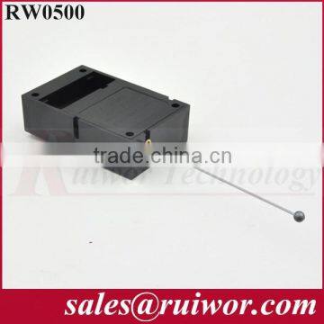 Retractable secure tether for retail product display protection