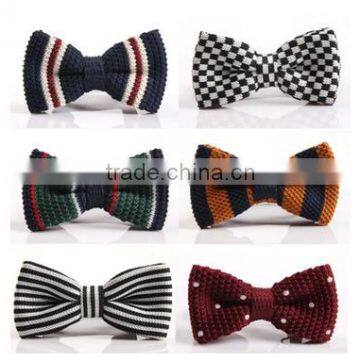 Cheap professional stripes silk knitting bow ties