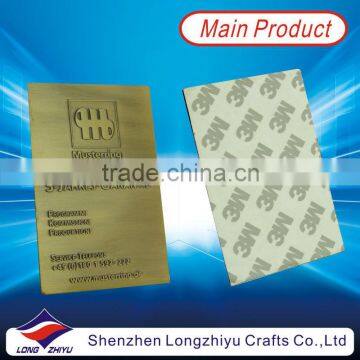 Custom metal antique nameplate with your own logo embossed,aluminium badge emblem label with 3M adhesive sticker