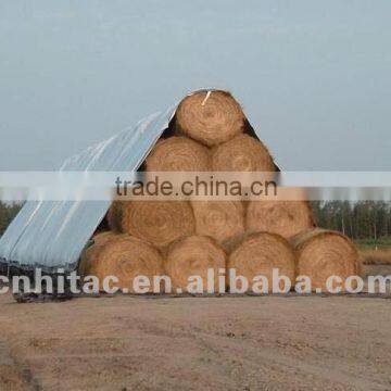 China Poly Vinyl Hay Tarpaulin With Rope/Metal Eyelets