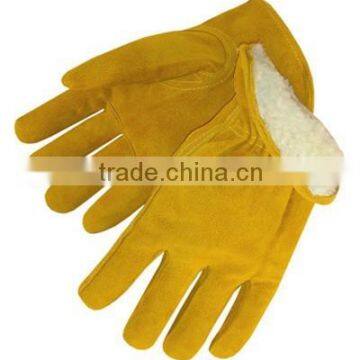 SPLIT COWHIDE PILE LINED WORK GLOVES/best quality by taidoc