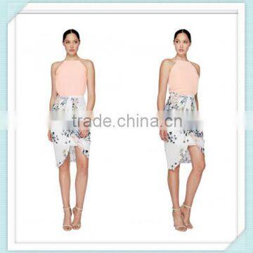 Lady's viscose digital printed fashion skirt