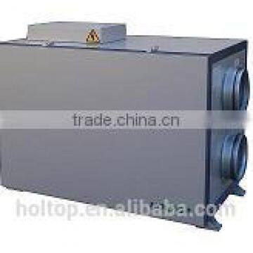 Heat Recovery Ventilator with built-in electric heater or water coil heating fresh air