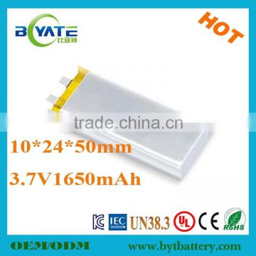 Hot sale 3.7V 1650mAh lithium Polymer battery for Fire system