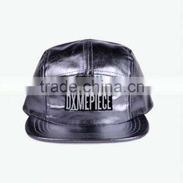 5 Panel Embroidery Patch Leather Skull Hats photo-2