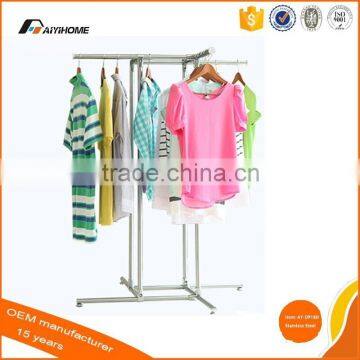 Custom made shop floor standing display clothes racks systems