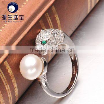 Leopard design S925 silver pearl jewelry Rings for export