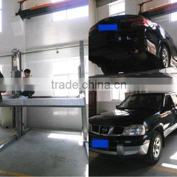 China hydraulic 2 floor home Garage parking lift automatic double deck parking car lift two post