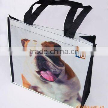 Promotional customized pp laminated woven bag for shopping woven bags, pictures printing woven shopping bag