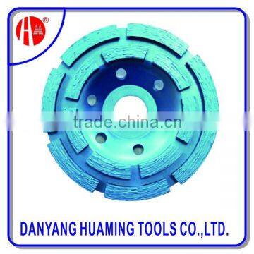 Danyang Factory arranged segments Double Row Cup Grinding Wheel for fast grinding concrete surface and floor