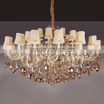 2015 Europen modern large amber crystal chandelier for hotel