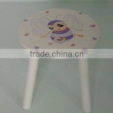 wooden white bee stool