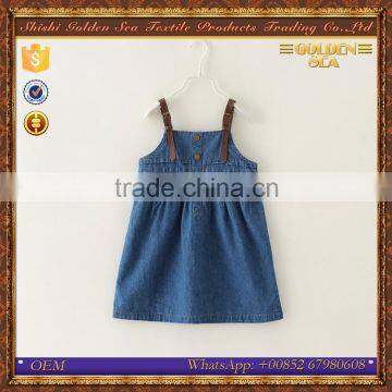 fashion denim sleeveless pretty baby girls dress patterns