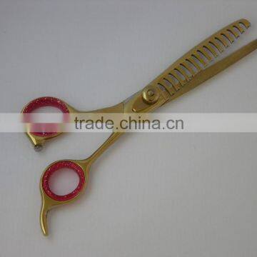 GOLD COLOR HAIR CUTTING SCISSORS + SALON THINNING SCISSORS, BARBER RAZOR EDGE SHEARS THINNING SCISSORS FREE SHIPPING TO USA 6.5"