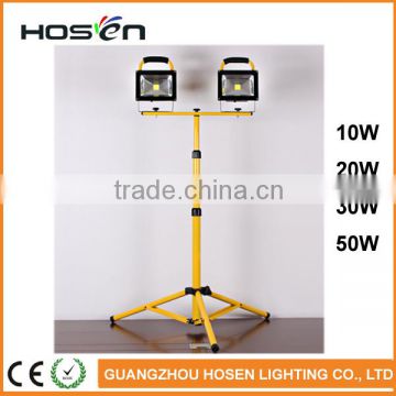 Aluminum portable outdoor 10w 20w 30w 50w rechargeable led flood light emergency led work lamp