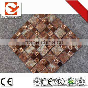 2016 new design golden select glass and aluminum mosaic wall tiles