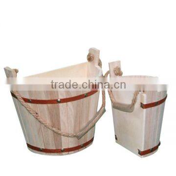 2016 European country style wooden bucket for garden deco