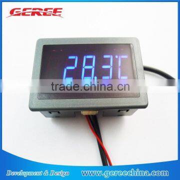 0.56" F/C 12V 24V DC Blue LED Digital Car Meter Thermometer -55-125 degree DS18B20 waterproof Sensor