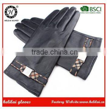 Wholesale Winter Polyester Lined Women's Leather Gloves