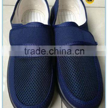 Good quality blue color canvas upper black PVC foamed outsole esd shoes for men