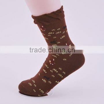 168N lady fashion woman cotton lace welt ankle sock