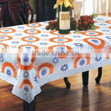 non-slip EVA printed table cloth with lace edge