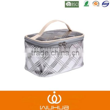 Travel Storage Train Case PU Cosmetic Bag with Handle