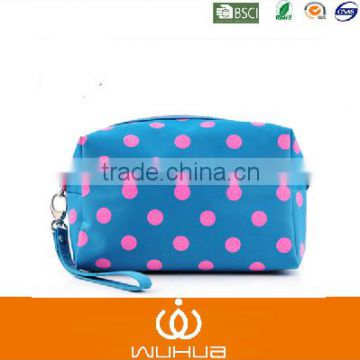 Yiwu factory made nylon cosmetic pouch bag with handle